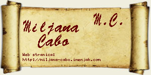 Miljana Cabo vizit kartica